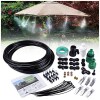 26.2FT Outdoor Mist Cooling System Fan Misting Kit Irrigation Animal Plants Swimming Pool Cooler with 1/4inch Tube Hose Pipe 7 Brass Metal Nozzles...