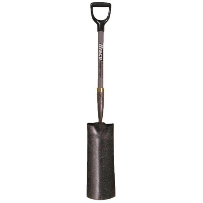 27 in. Solid Fiberglass D-Grip Handle Sold Shank Steel Square Point 6 lbs. Post Hole Spade Shovel