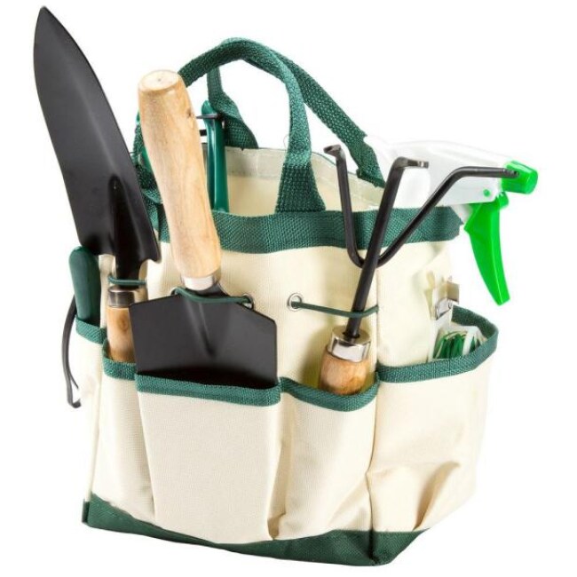 8.25 in. Garden Tool and Tote Set (8-Piece)