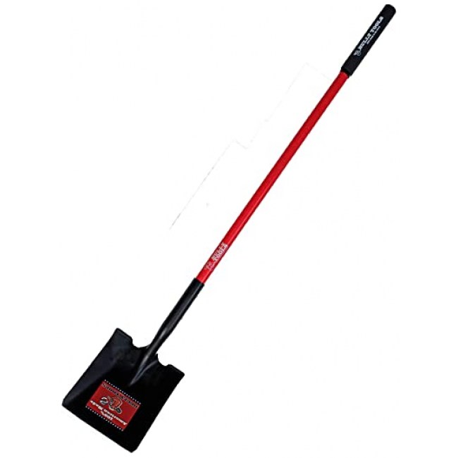 Bully Tools 82525 14 Ga. Square Point Shovel. Fiberglass Long Handle