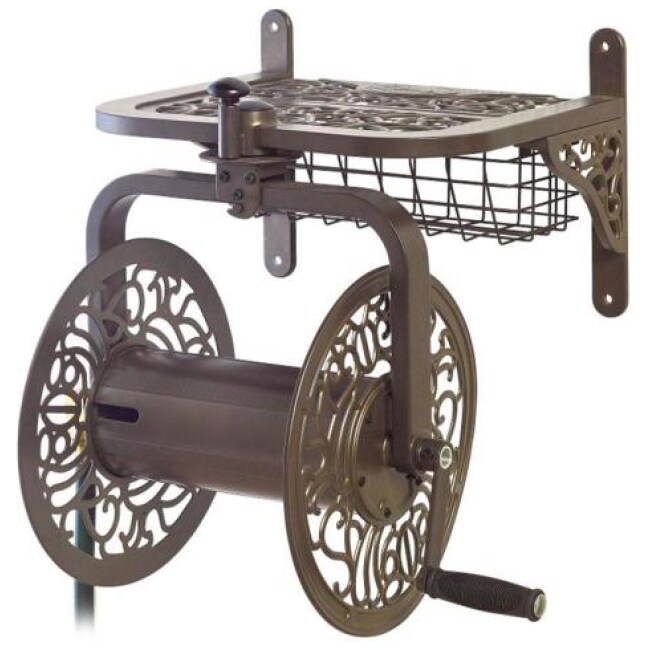 Decorative Cast Aluminum Navigator Rotating Garden Hose Reel