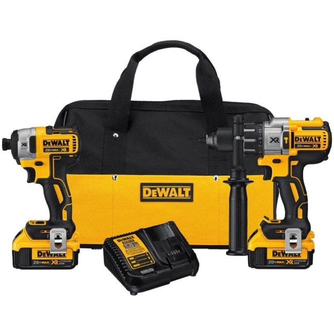 DEWALT 20V MAX XR Brushless Impact Driver and Hammer Drill Combo Kit, Premium 4.0Ah (DCK299M2)