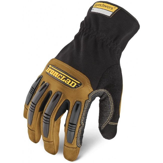 Ironclad Ranchworx Work Gloves RWG2, Premier Leather Work Glove, Performance Fit, Durable, Machine Washable, (1 Pair), Large - RWG2-04-L