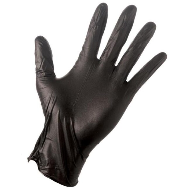 Large Black 4 Mil Disposable Nitrile Gloves (100-Box)