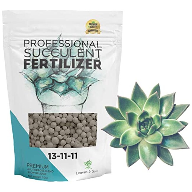 Leaves and Soul Succulent Fertilizer Pellets |13-11-11 Slow Release Pellets for All Cactus and Succulents | Multi-Purpose Blend & Gardening...