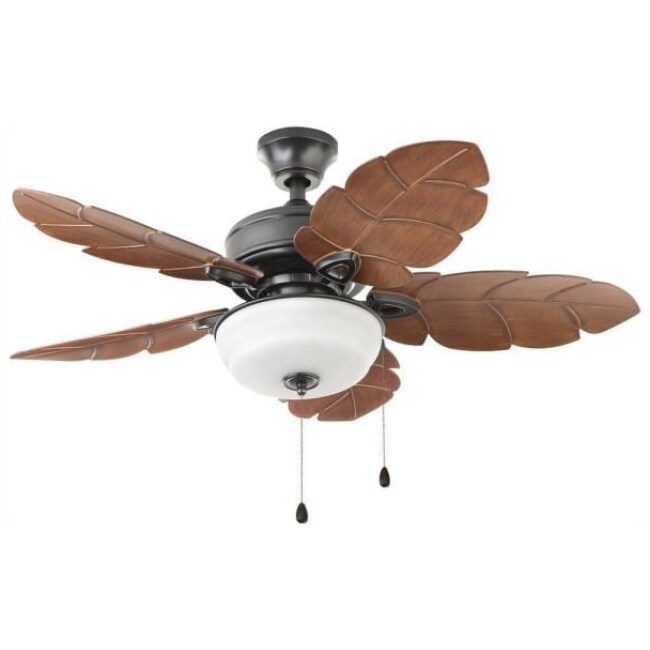 Palm Cove 44 in. LED Indoor/Outdoor Natural Iron Ceiling Fan with Light Kit