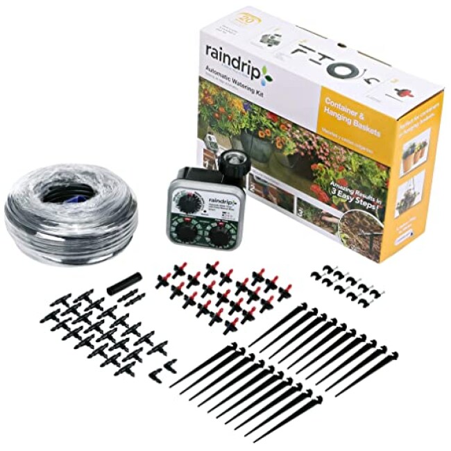 Raindrip R560DP Automatic Watering Kit for Container and Hanging Baskets, Water up to 20 plants with this kit , Black