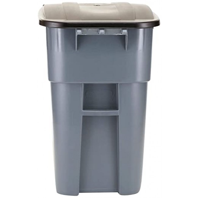 Rubbermaid Brute Big Wheel 50-Gal Square Container, Gray