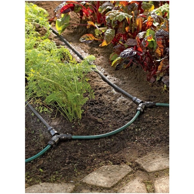 Soaker Hose Irrigation System for Garden Rows