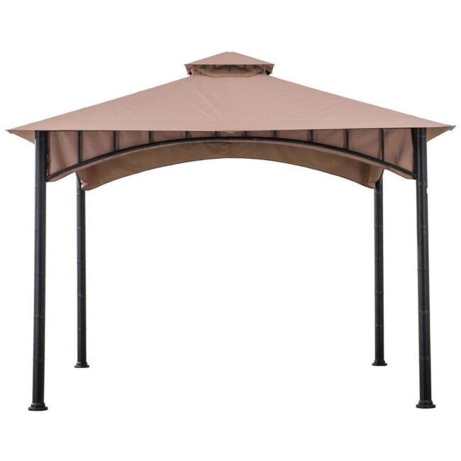 Sunjoy 11 ft. x 11 ft. Beige 2-Tier Steel Soft Top Gazebo