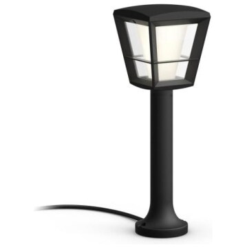 White and Color Ambiance Low Voltage Black Outdoor Pathway LED Econic Smart Light Base Kit