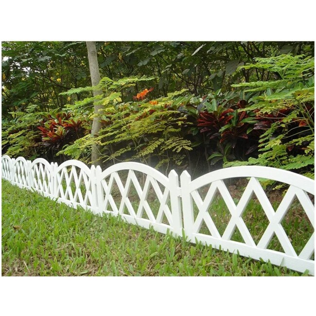 Worth Garden Plastic Fence Pickets Indoor Outdoor Protective Guard Edging Decor #3118, White