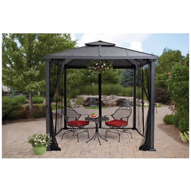 Better Homes & Gardens Sullivan Ridge 8' x 8' Hard Top Gazebo with Netting