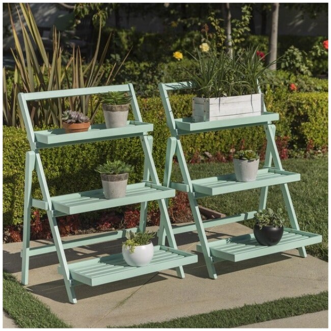 Meridien Outdoor Acacia Wood Plant Stand by Christopher Knight Home