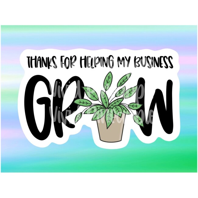 Green Potted Plant - Small Business Sticker - Plant Business Sticker