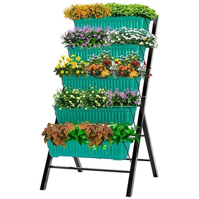 VIVOSUN 4FT Vertical Raised Garden Bed 5 Tier Planter Box Perfect to Grow Flowers, Vegetables, Herbs, for Outdoor and Indoor Gardening