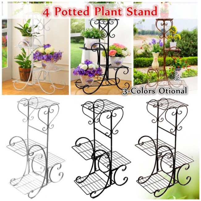 4 Tier/6 Tier Indoor Outdoor Plant Stand & Flower Pot Holder Display Rack for Garden Balcony Patio Indoor Classical