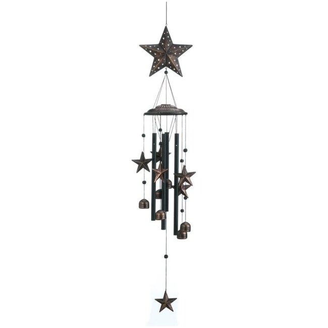 Beautiful 34" Bronze Stars Wind Chimes