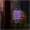 Glitzhome 19"H Solar Lighted Acrylic Jewel Beads Wind Chime Hanging Decor