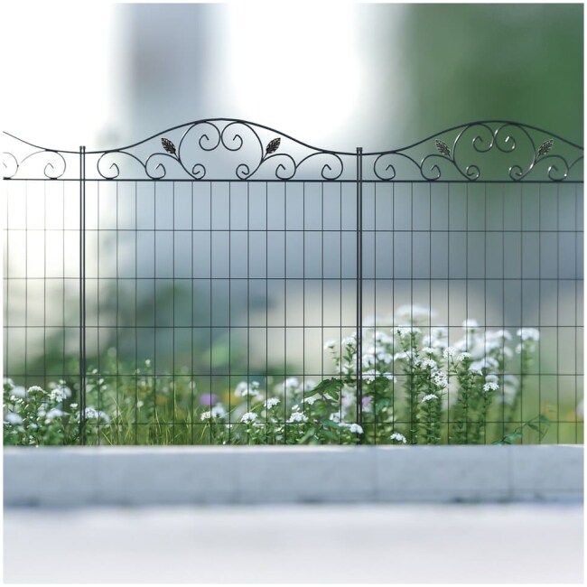 Outsunny Garden Decorative Fence 4 Panels 44in x 12ft Steel Wire Border Edging for Landscaping