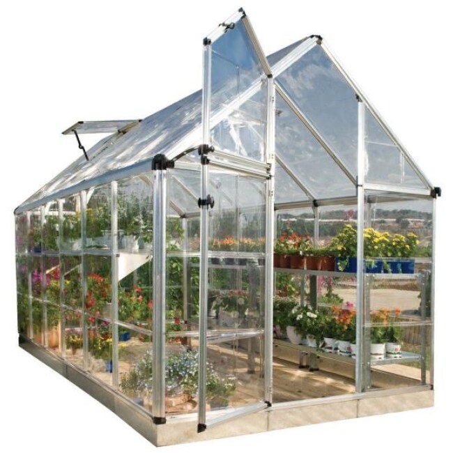 Snap and Grow 6 ft. x 12 ft. Silver Polycarbonate Greenhouse