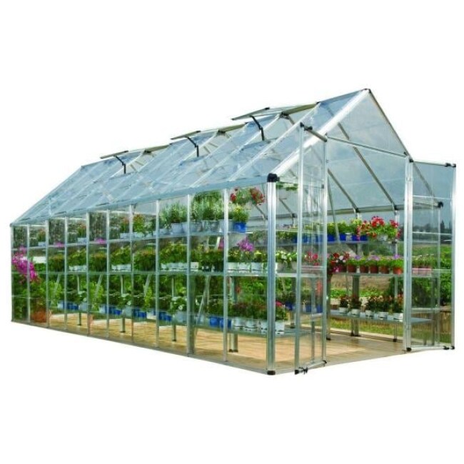 Snap and Grow 8 ft. x 20 ft. Silver Polycarbonate Greenhouse