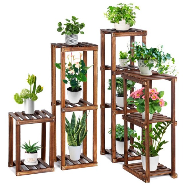 Tooca Plant Stand for Indoor Outdoor Multiple Tier Plant Display Rack Holder Shelf for for Patio Livingroom Balcony Garden