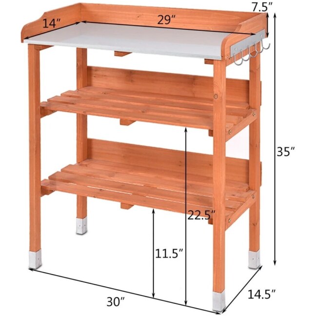 Egbert Garden Cedar Potting Bench - Image 2