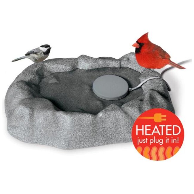 17 in. x 23.5 in. x 4 in. 80-Watt K&H Thermo-Birdbath (Heated) Gray