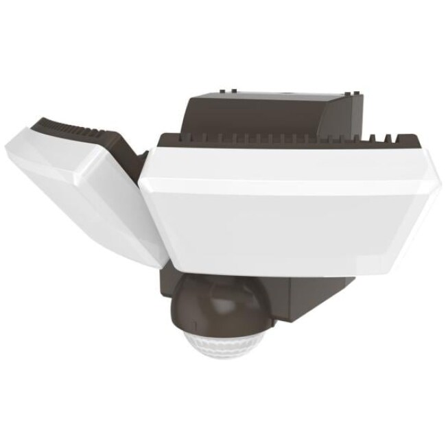 180-Degree Bronze Twin Battery Motion Sensor Outdoor Integrated LED Flood Lights with 800 Lumens