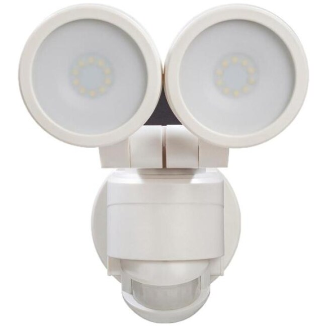 180° White Motion Activated Outdoor Integrated LED Twin Head Flood Light