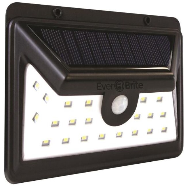 Black Motion Activated Outdoor Integrated LED Area Light with 24 White Solar Light