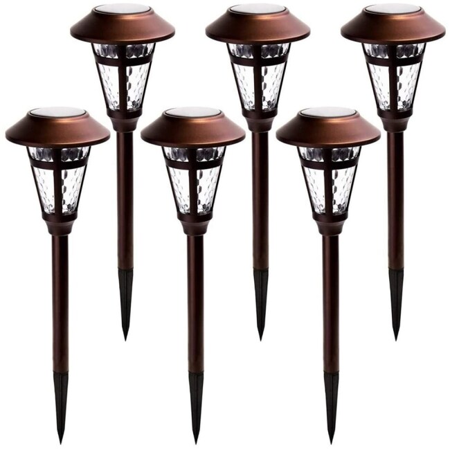 Bronze Solar Powered Integrated LED Pathway Light Pack