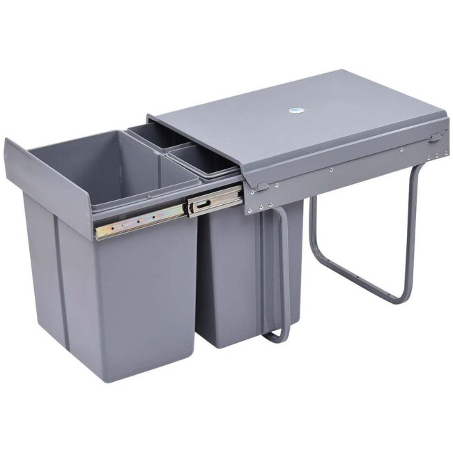 Costway Home Kitchen Pull Out Recycling Waste Bin Rubbish Trash