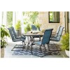 Crestridge 7-Piece Steel Padded Sling Outdoor Patio Dining Set in Conley Denim