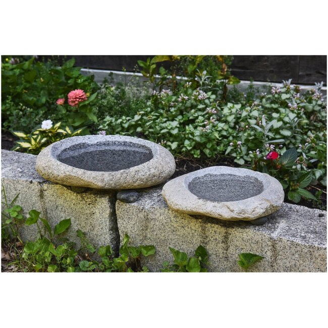 Handmade Natural Riverstone Bird Bath for Balcony, Patio, Garden or Yard