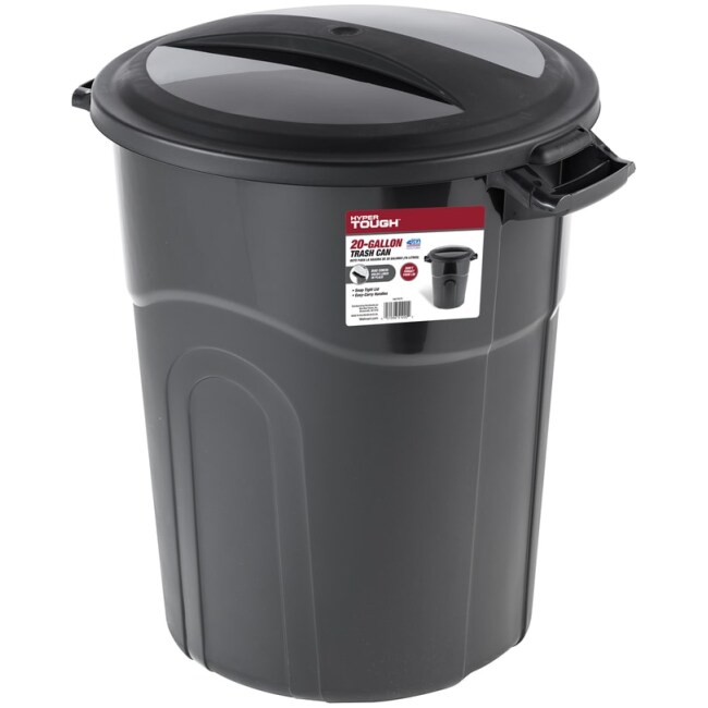 Hyper Tough 20 Gallon Injection Molded Trash Can - Black