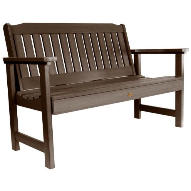 Lehigh 48 in. 2-Person Weathered Acorn Recycled Plastic Outdoor Garden Bench