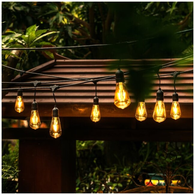 OVE Decors All-season 48-foot LED Edison Bulb String Light - Black