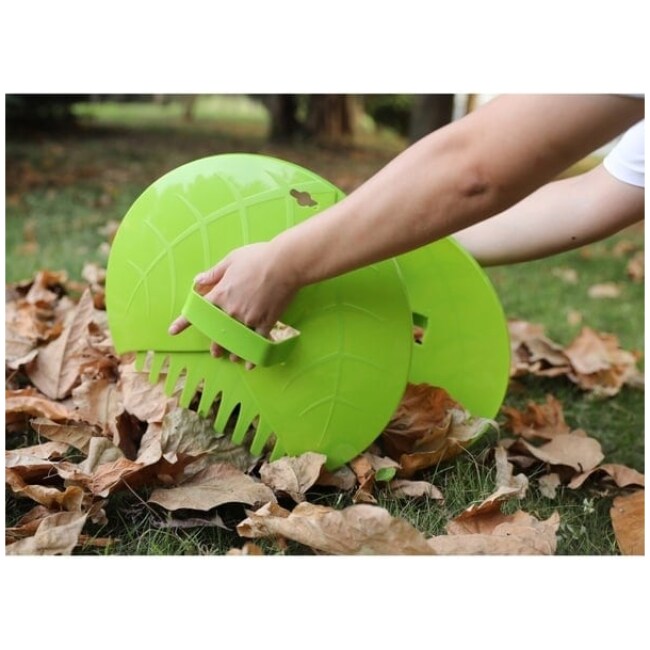 Pair of Leaf Scoops, Hand Rakes for Lawn and Garden Cleanup