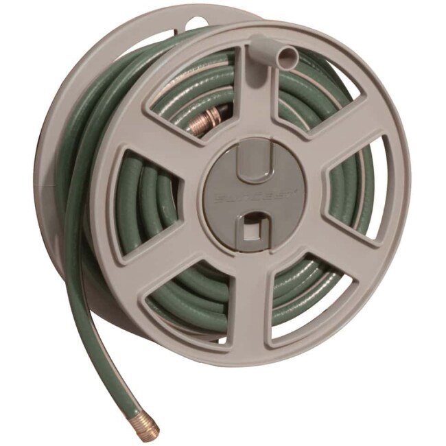 Suncast 100 ft. Sidewinder® Mounted Resin Hose Reel, Taupe