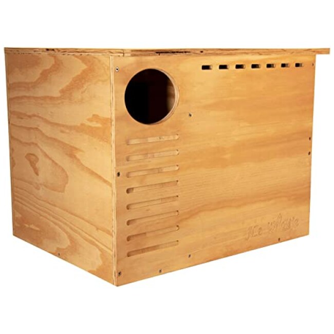 JCs Wildlife Barn Owl Nesting Box Large House Crafted in USA - Exterior Grade Treated Plywood - Mounting Hardware and Pine Shavings Included