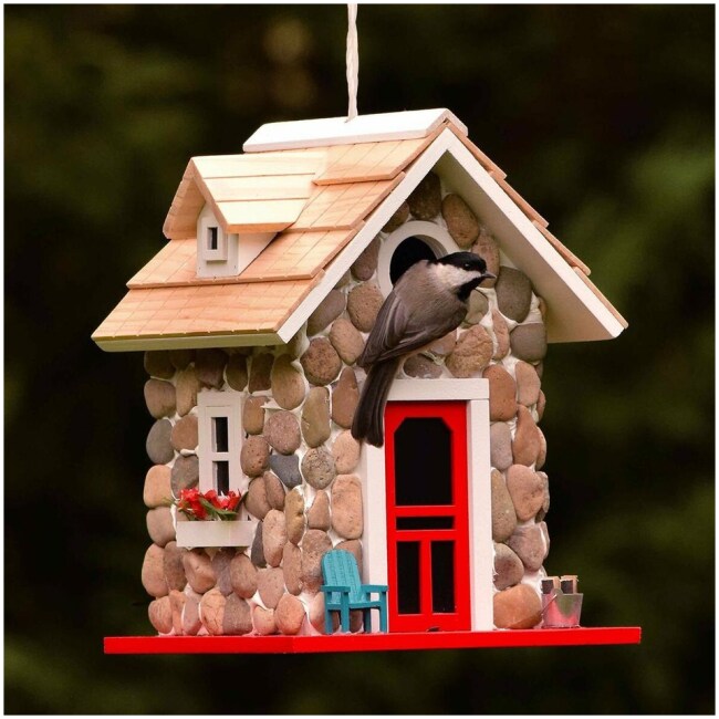 Stone Cottage 10 in x 7 in x 7 in Birdhouse