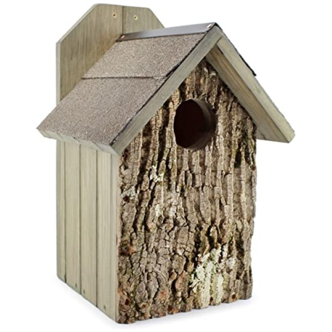 Uncle Dunkels Premium Screech Owl House, Box for Nesting-Handmade in The USA-Pine Shavings- Stainless Steel Hanging Hardware- Prefinished Ready to Install