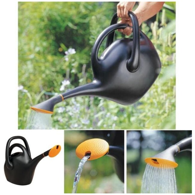 Easy Pour 2.6 Gal. Black Plastic Watering Can