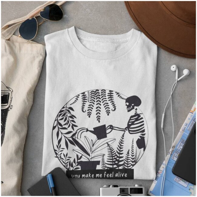 Plant Lover Shirt, Skelton Tee, Unique Gift, Nerdy T-Shirt