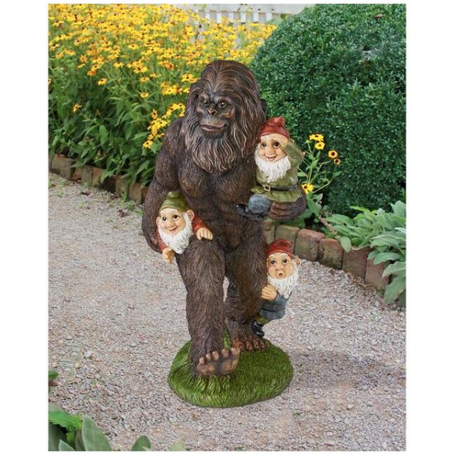 16 in. H Schlepping the Garden Gnomes Bigfoot Statue