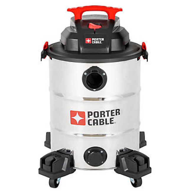 Porter Cable 10 gal. 6.5 Peak HP Stainless Wet/Dry Shop Vacuum