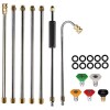 AgiiMan Gutter Cleaning Tool Pressure Washer - Extension Wands, Roof Cleaner Lance Nozzle - 4000 psi 5 Tips, Window Washing Accessories, Power Washer