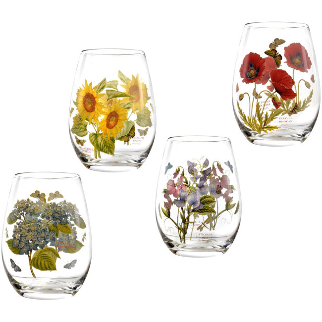 Botanic Garden 4 Piece 19 oz. Stemless Wine Glass Set